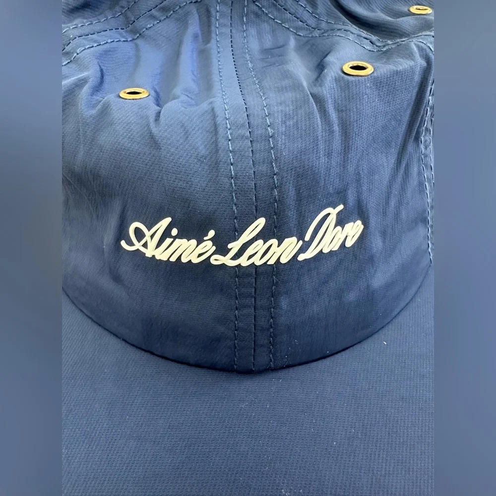 NEW AIME LEON DORE script sport nylon twill 6 panel hat cap navy